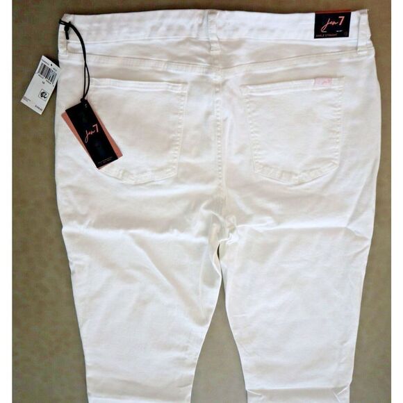 Jen 7 Women's Sz 16 White High Waist Chew Hem Crop Ankle Straight Jeans $109 - Picture 7 of 10
